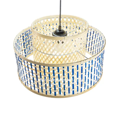 Blue Natural Bamboo Lampshade Wholesale
