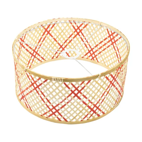 Trendy Red and Natural Bamboo Lampshade Wholesale