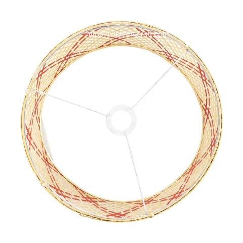Trendy Red and Natural Bamboo Lampshade Wholesale