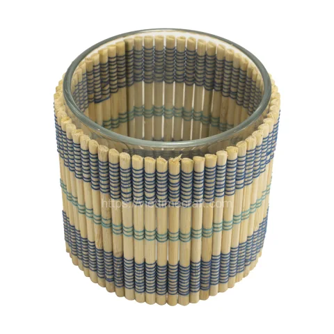 Cylinder Shape Bamboo Glass Holder Manufacturer Vietnam