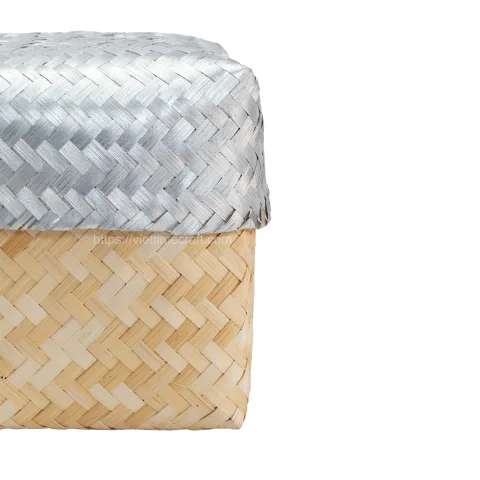 Natural Bamboo Gift Box with Gray Lid Wholesale
