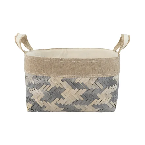 Set 2 of Bamboo Storage Basket with Handles