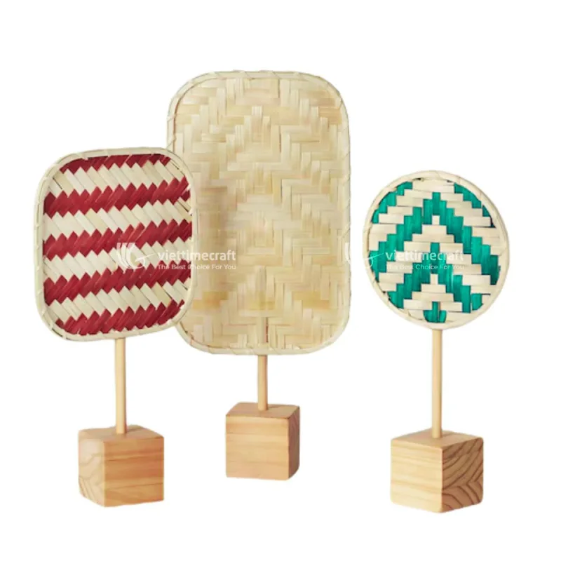 Unique and Cheap Handwoven Bamboo Fan, Tabletop Christmas Decor Edition