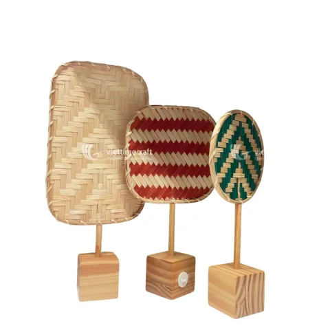 Unique and Cheap Handwoven Bamboo Fan, Tabletop Christmas Decor Edition