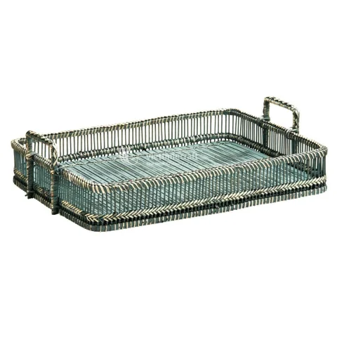 Wicker Bamboo Basket Tray – Natural Round Storage