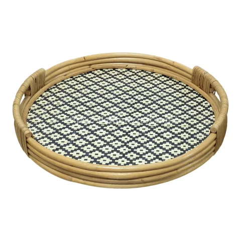 Handwoven Decorative Food Drink Tray, Rustic Bamboo Tray and Display