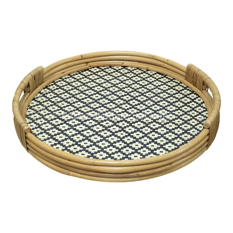 Wholesale Bamboo Serving Tray, Handwoven Rustic Display for Food and Beverages