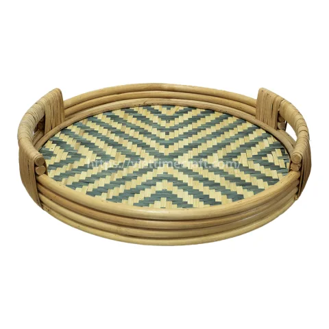 Wholesale Bamboo Serving Tray, Handwoven Rustic Display for Food and Beverages