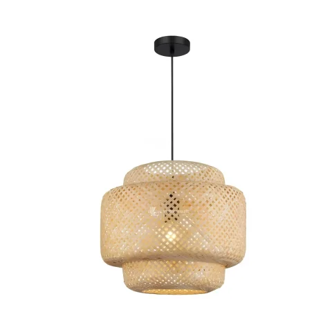 Artisanal Tiered Handwoven Bamboo Lampshade Collection