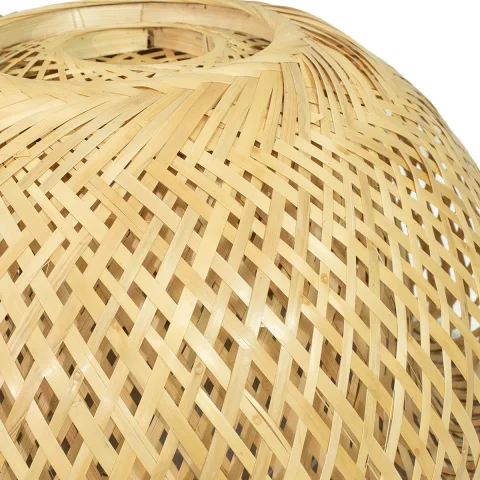 Bamboo Lampshade, Round Multi Layer Handwoven Pendant Light for Natural Home Decor