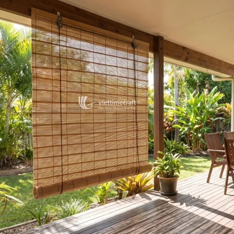 Roll-Up Bamboo Window Blinds Curtain for Indoor and Outdoor Patio Balcony