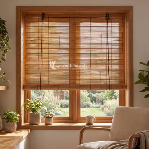 Roll-Up Bamboo Window Blinds Curtain for Indoor and Outdoor Patio Balcony