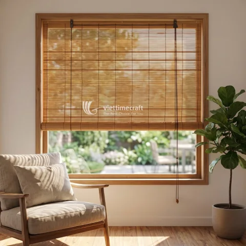 Roll-Up Bamboo Window Blinds Curtain for Indoor and Outdoor Patio Balcony