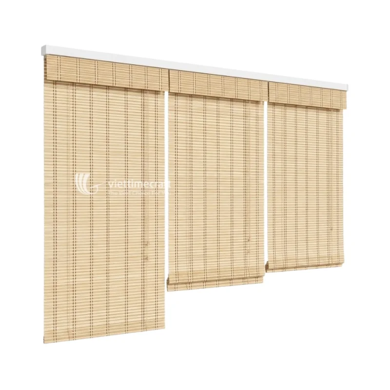 Wide Roll-Up Bamboo Curtain for Large Windows, Sliding Doors, and Patio Openings
