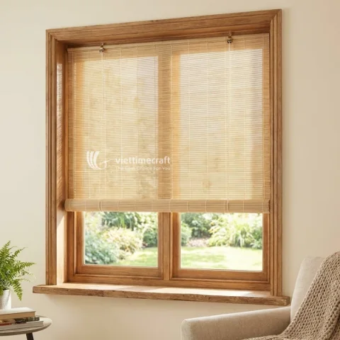 Natural Bamboo Window Blinds for Light Filtering and Everyday Privacy